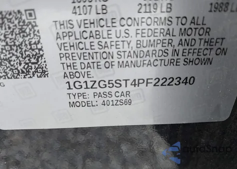 2023 Chevrolet Malibu Fwd Rs из США, поврежденный, VIN 1G1ZG5ST4PF222340